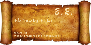 Bánszky Rita névjegykártya
