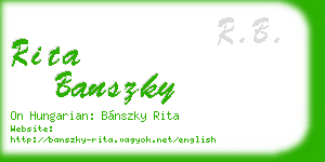 rita banszky business card